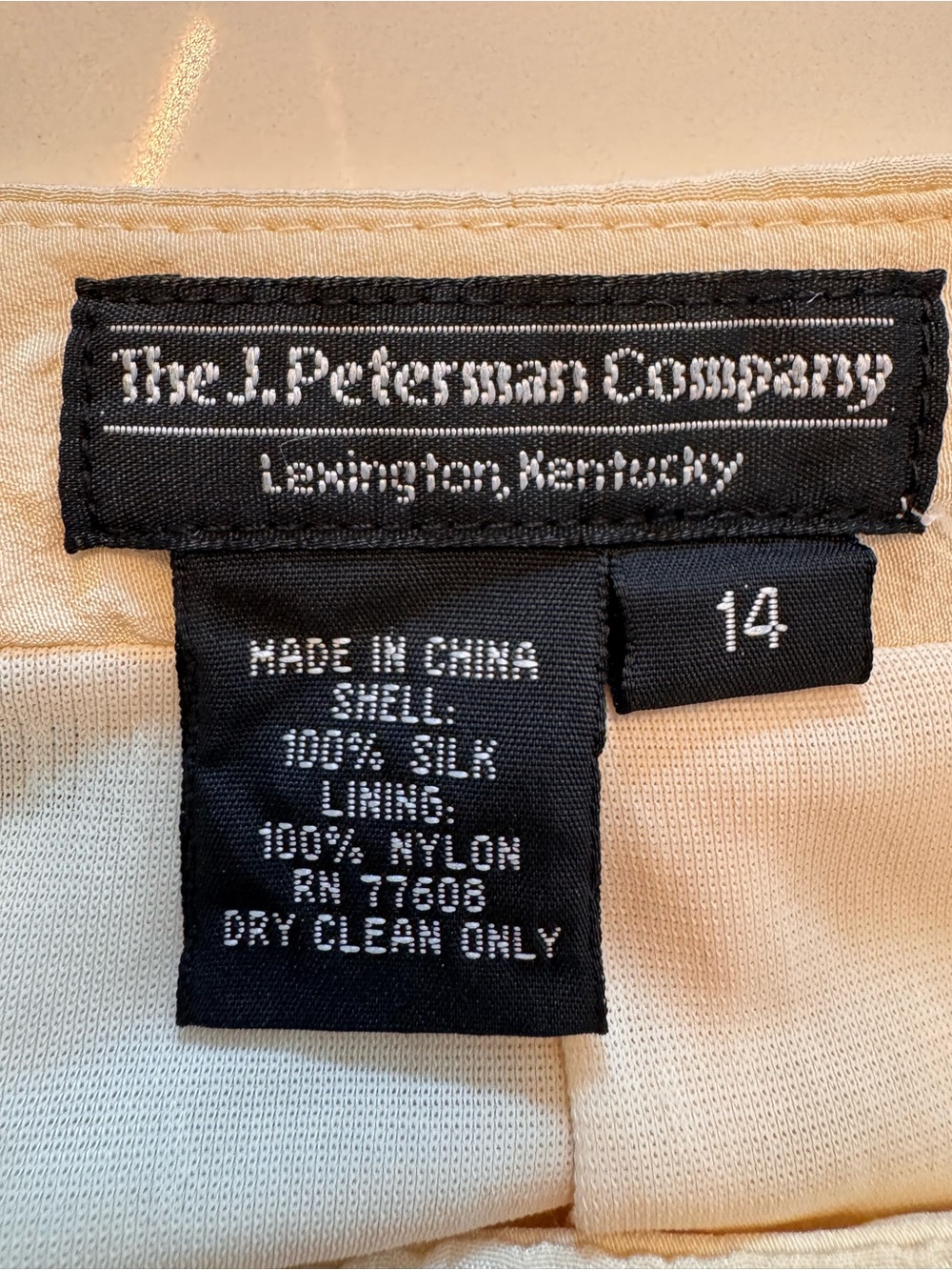 ⚓️ J. Peterman 100% Silk Polka Dot Wide Leg Trousers Ivory Black 14 - Picture 6 of 9